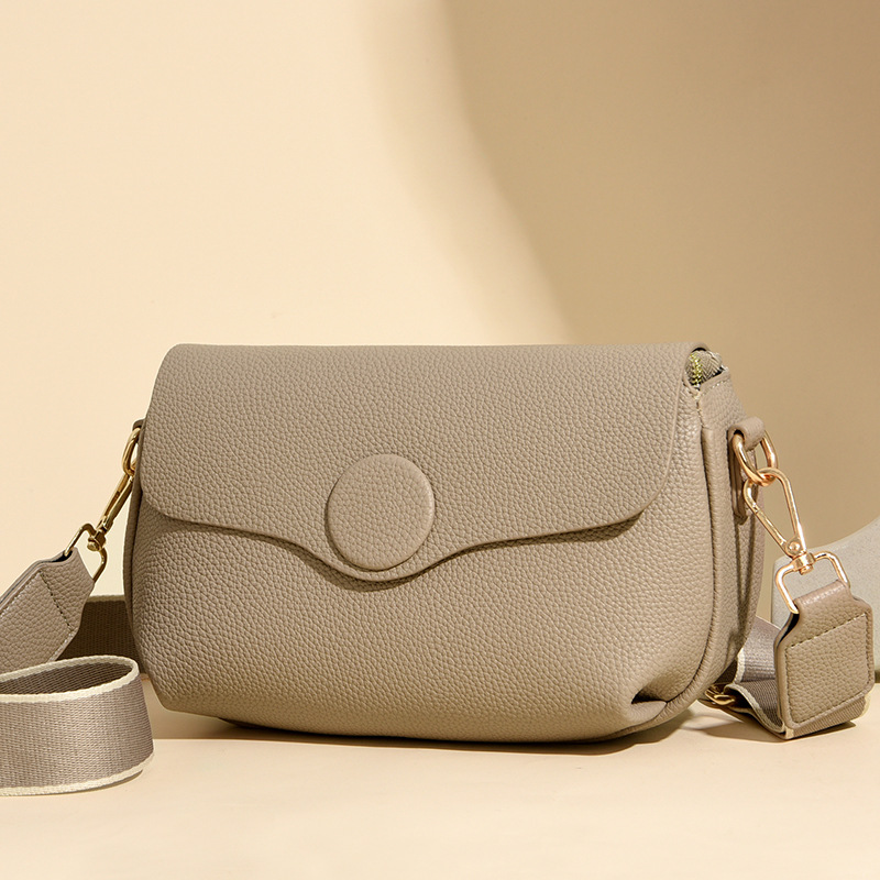 2024 new crossbody simple versatile cowhide women's spring and summer large capacity soft leather flip shoulder bag_voghion.com