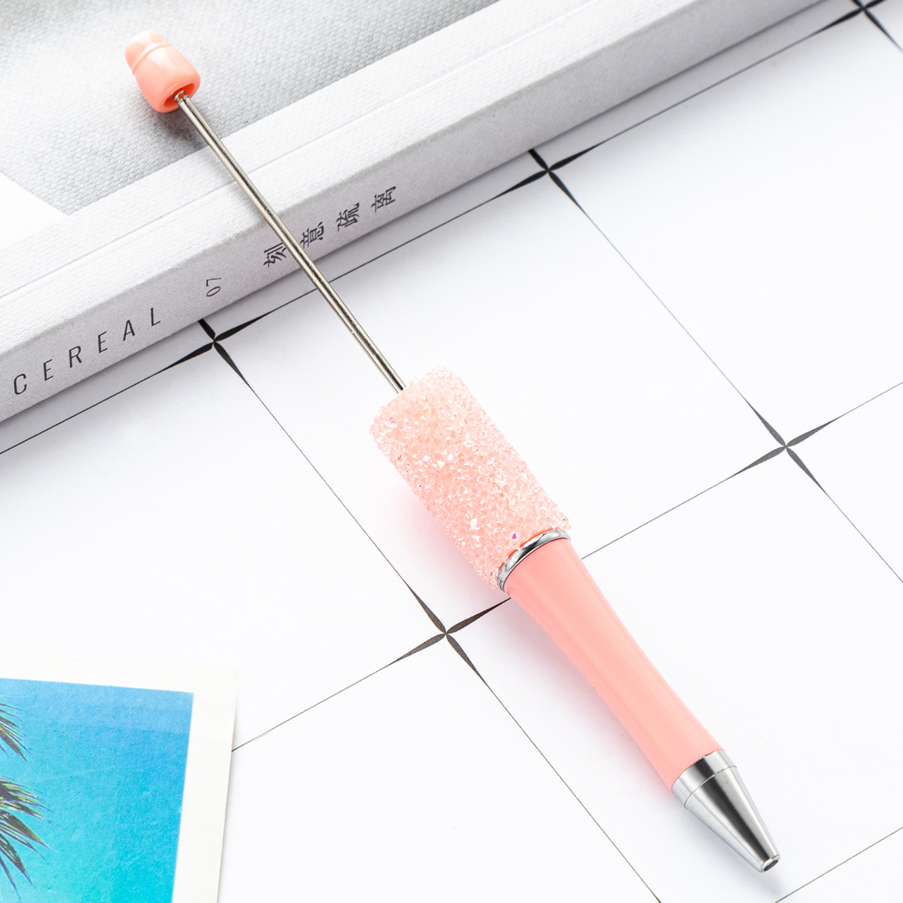 DIY bolígrafo de cuentas de azúcar creativo pegado a mano lleno de diamantes de plástico bolígrafo de regalo al por mayor