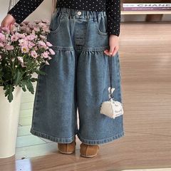 女童洋气百搭宽松阔腿裤高腰牛仔裤子春秋季新款童装宝宝韩版裤子