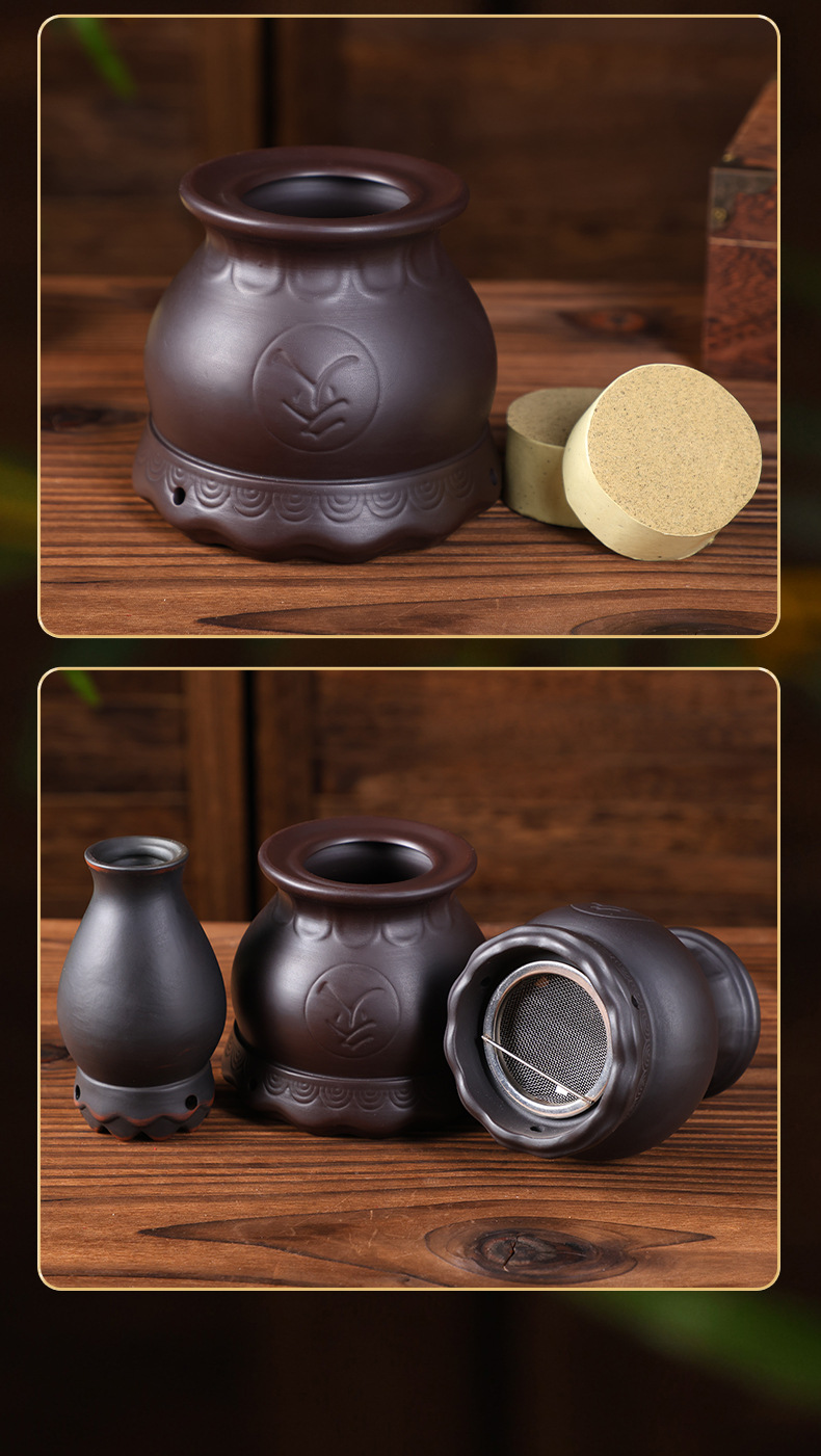 Bian Stone Moxibustion Jar with Gua Sha Lotus Rim Anti-Scald Fire Dragon Cup for Spa and Moxa Therapy preparation