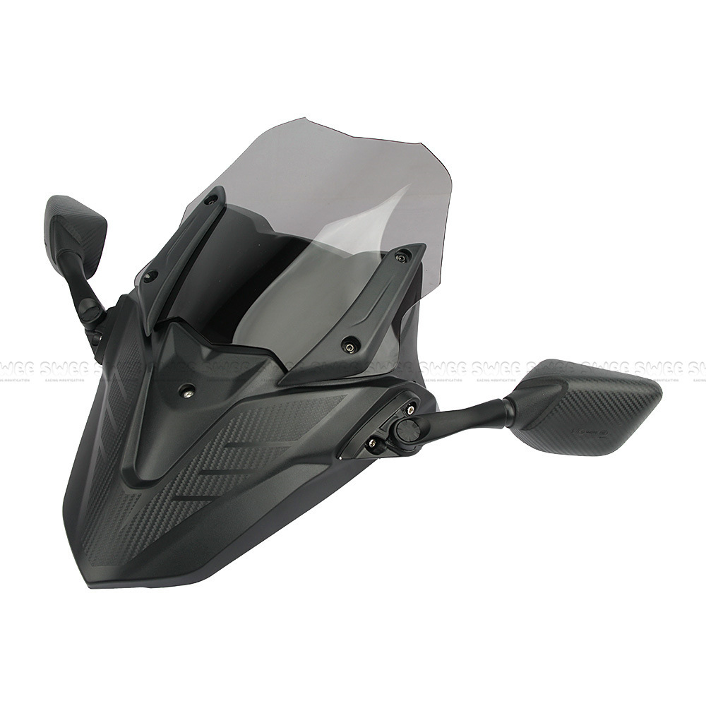 Suitable for Yamaha Nmax155 Modified Front Face Heightening Windshield Set, Front Windscreen Made of Abs Material