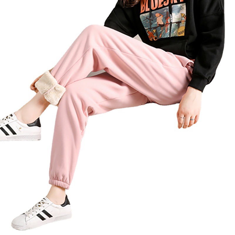 Pantalones de chándal de lana de cordero gruesa para otoño e invierno, pantalones casuales, pantalones harem, pantalones de algodón, cálidos y resistentes al frío, nuevo modelo 2026