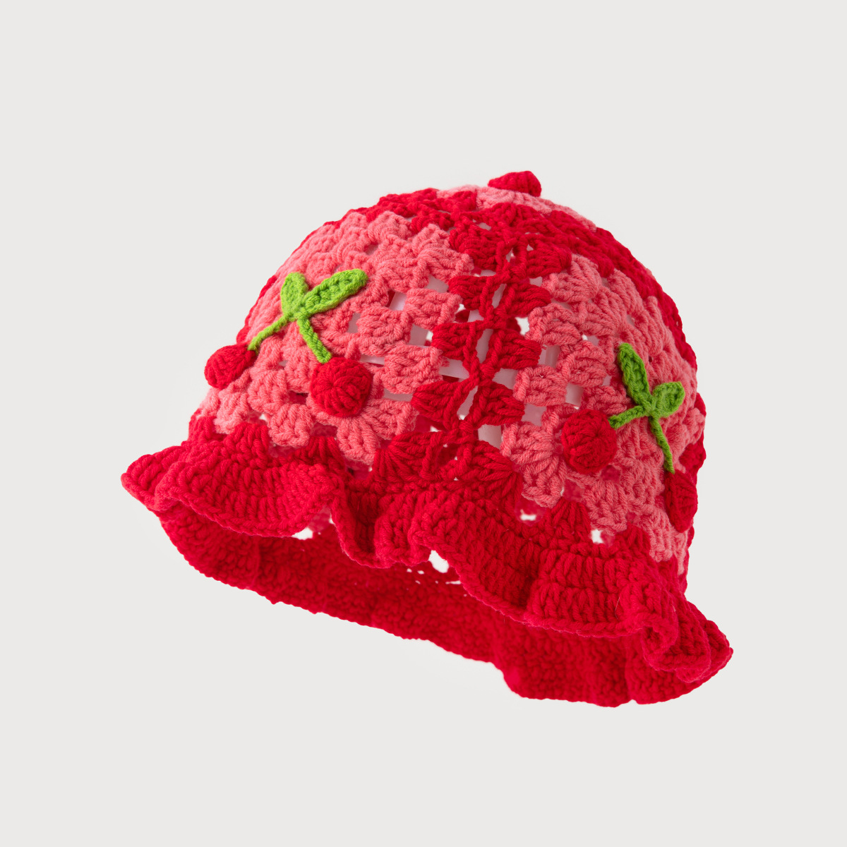 Cherry Pattern Women's Cartoon Style Simple Style Cherry Crimping Wool Cap