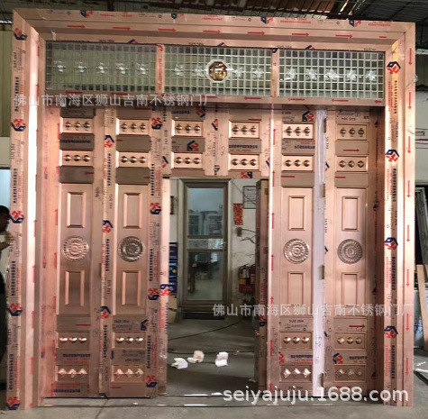 六开折叠红古铜门