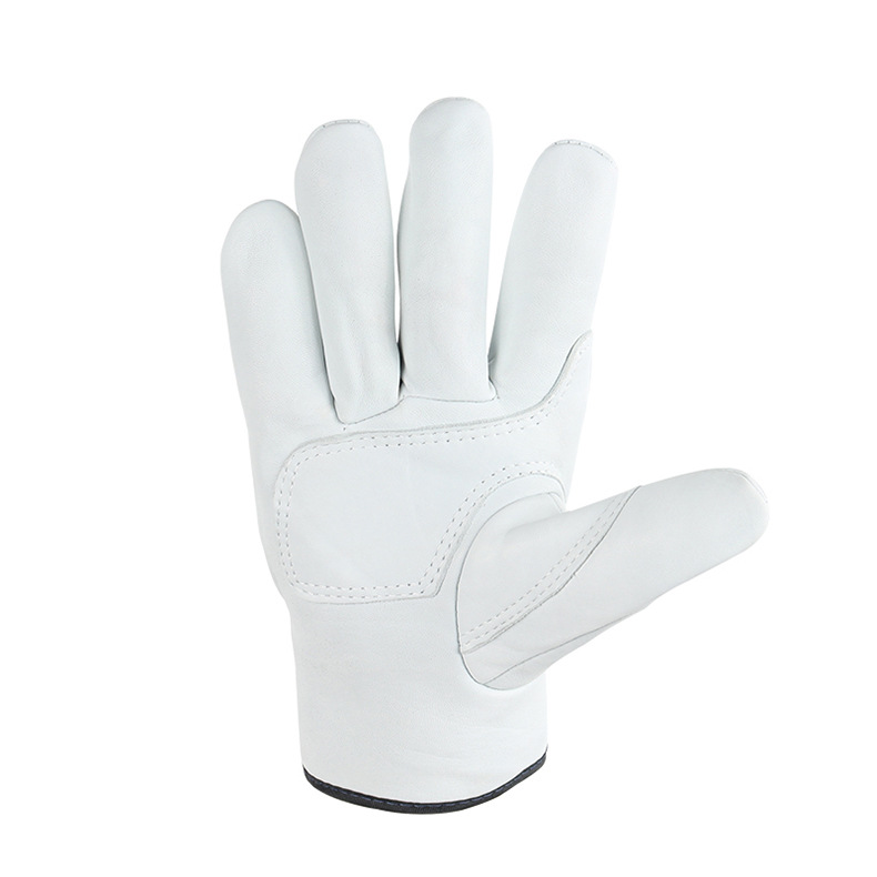 Guantes de algodón blanco de piel de oveja Gato Gary guantes de protección de protección de mano de obra antideslizante desgaste guantes de protección al por mayor