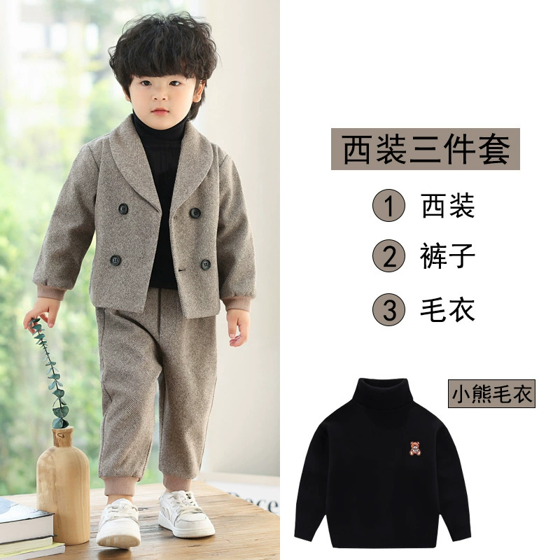 Детский fleece классический костюм для отдыха, костюм цветочного мальчика, платье девочки цветов, корейский стиль, для выступлений