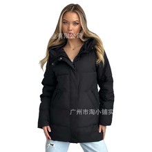 韩版冬季新款纯色面包服女休闲连帽棉服外套宽松加厚保暖棉衣棉袄