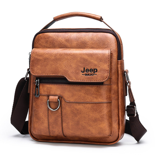 Cross-border Business Men's Single-Shoulder Bag, Large-Capacity, Wear-Resistant PU Crossbody Bag, Multi-Functional, Water-Resistant Small Crossbody Bag for Foreign Trade