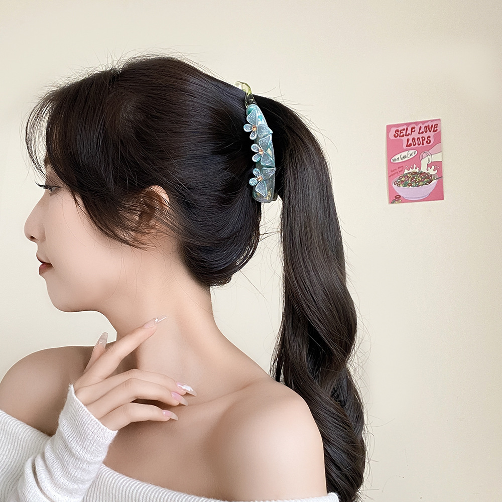 Grensoverschrijdende grote bananenclip verticale clip vlinder verticale clip Japanse en Koreaanse high-end ponda clip diamanten ingelegde haarspeld glitter haarspeld_voghion.com