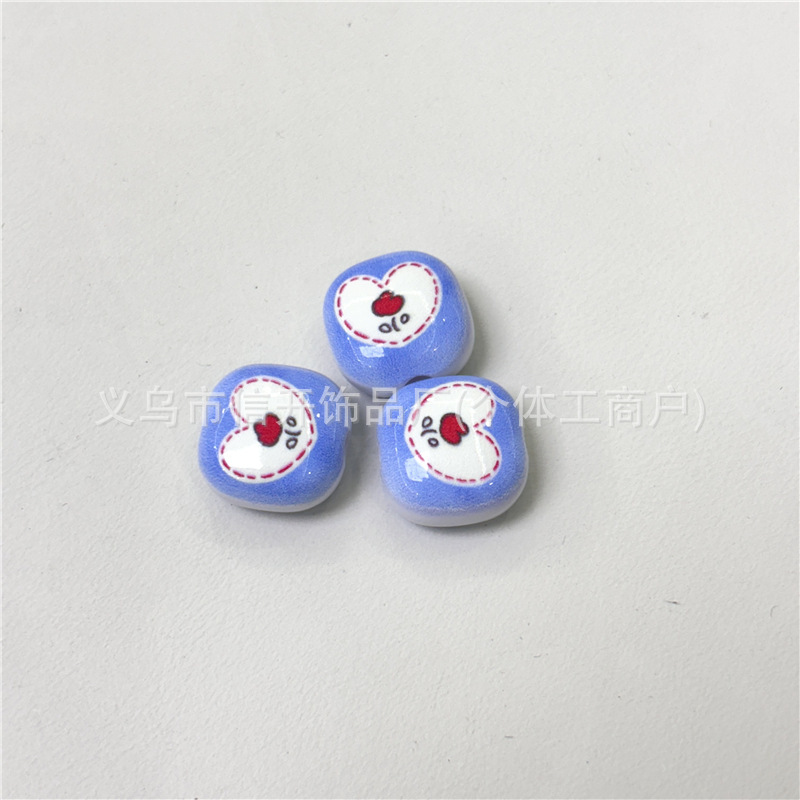 通孔kt猫樱桃印花小馒头串珠笔配件手机链包挂件diy手工饰品材料|undefined