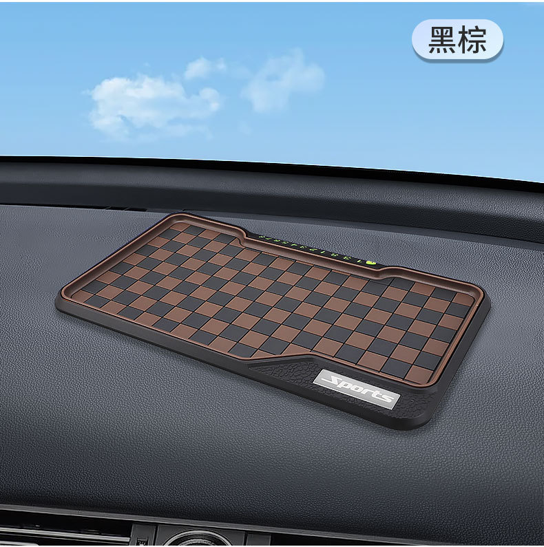 Car center console anti-slip mat with temporary parking number, car decoration, storage, and instrument panel protection