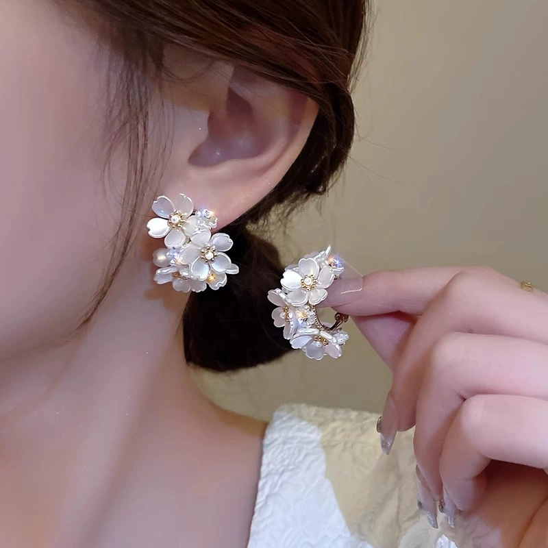Серебро 925 серьги с жемчужиной, в корейском стиле, простой элегантный дизайн, 8 мм