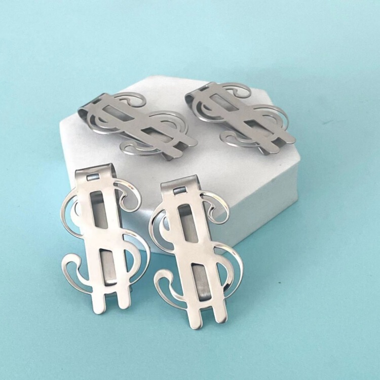 Exquisite Metal Wallet, Dollar Wallet, Banknote Clip, Change Clip, $$ Ticket Holder, Classic Model with Laser Logo