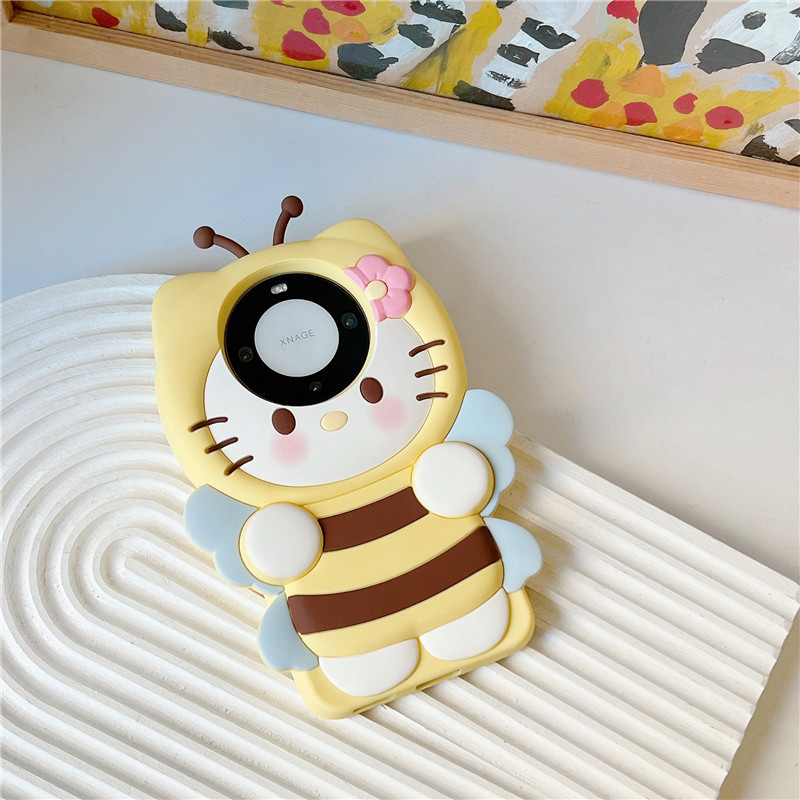 Bee Kt Cat iphone15pro Cartoon Huawei mate60pro Silicone vivox100 Phone Case