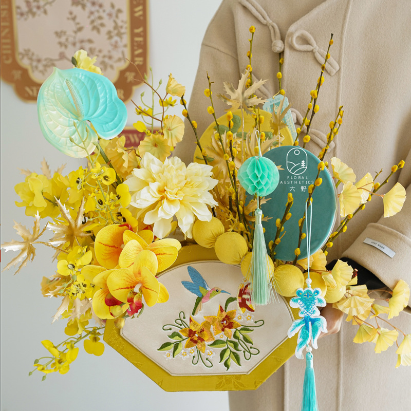 Nuevos productos de siete colores de cordier, caja de flores de Año Nuevo, caja de flores de bordado, caja de flores de Año Nuevo, caja de regalo, caja vacía