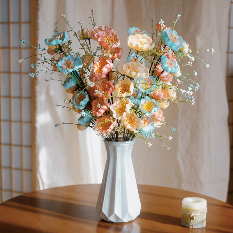 Rhododendron simulation flower and fake flower indoor living room decorative flower ornaments dining table flower swing