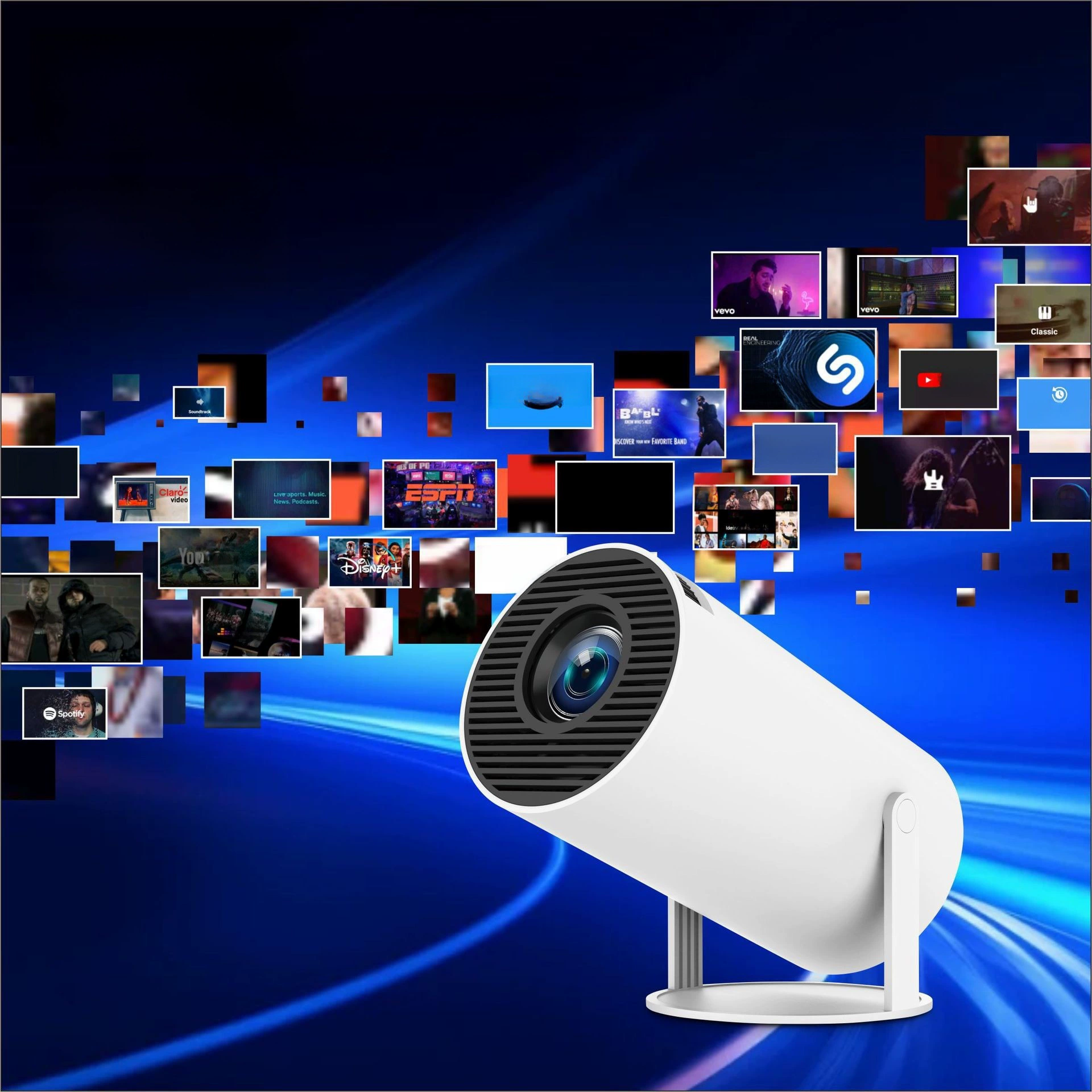 HY300PRO портативный мини-проектор HY300, наружный HD проектор с 180° пузырьковой проекцией, интеллектуальный проектор