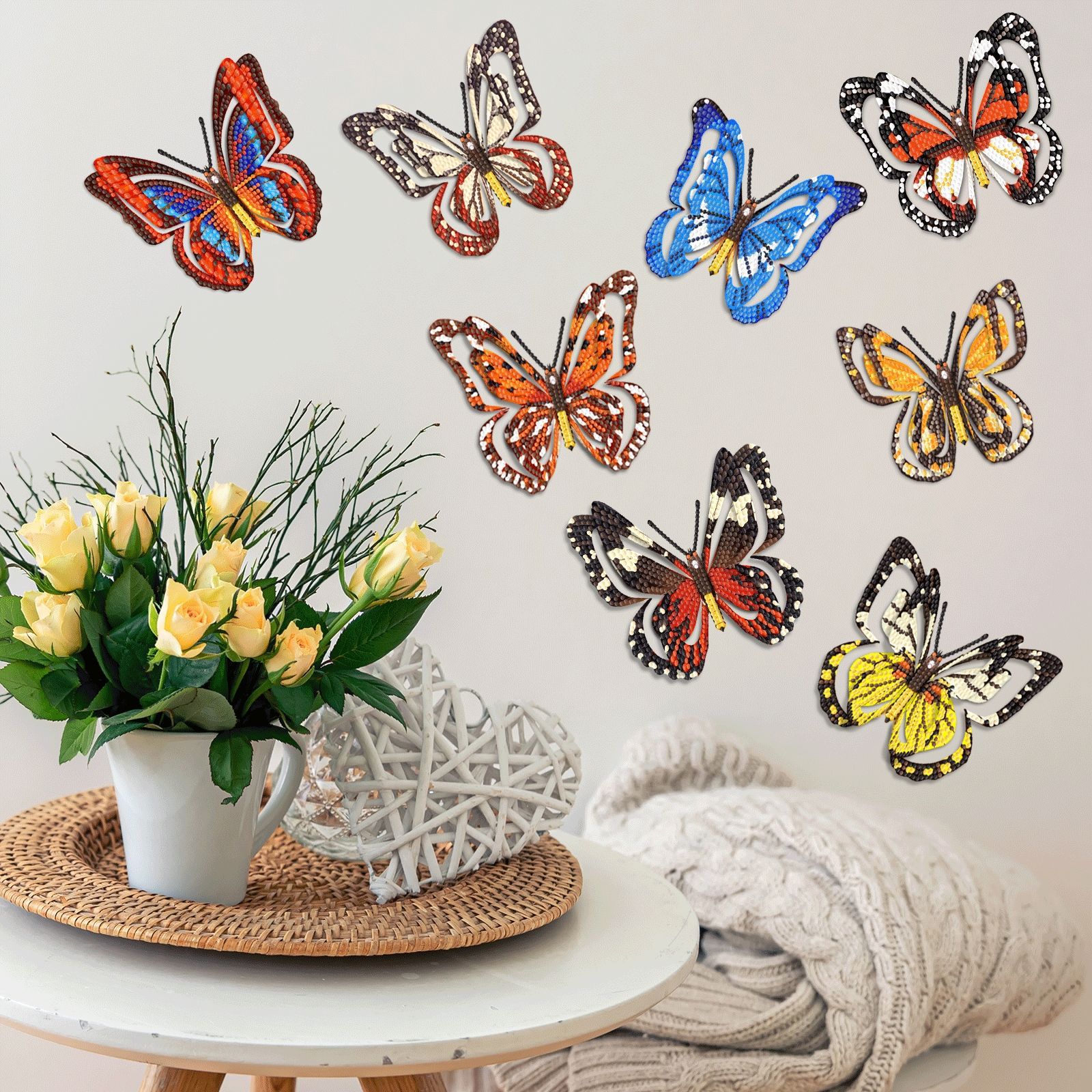 Pintura de diamantes hecha a mano DIY mariposa decoración pet caja de almacenamiento pegada pintura de diamantes puede ser distribuida al por mayor