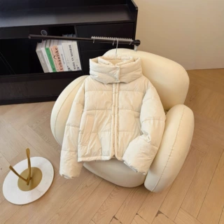 新款羽绒棉服韩版宽松立领连帽女冬季高级感加厚保暖面包服棉服