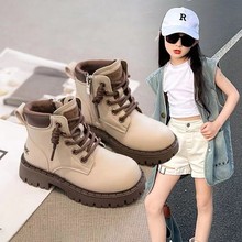 儿童靴子女童马丁靴2024新款秋冬透气女孩短靴冬季加绒保暖时装靴