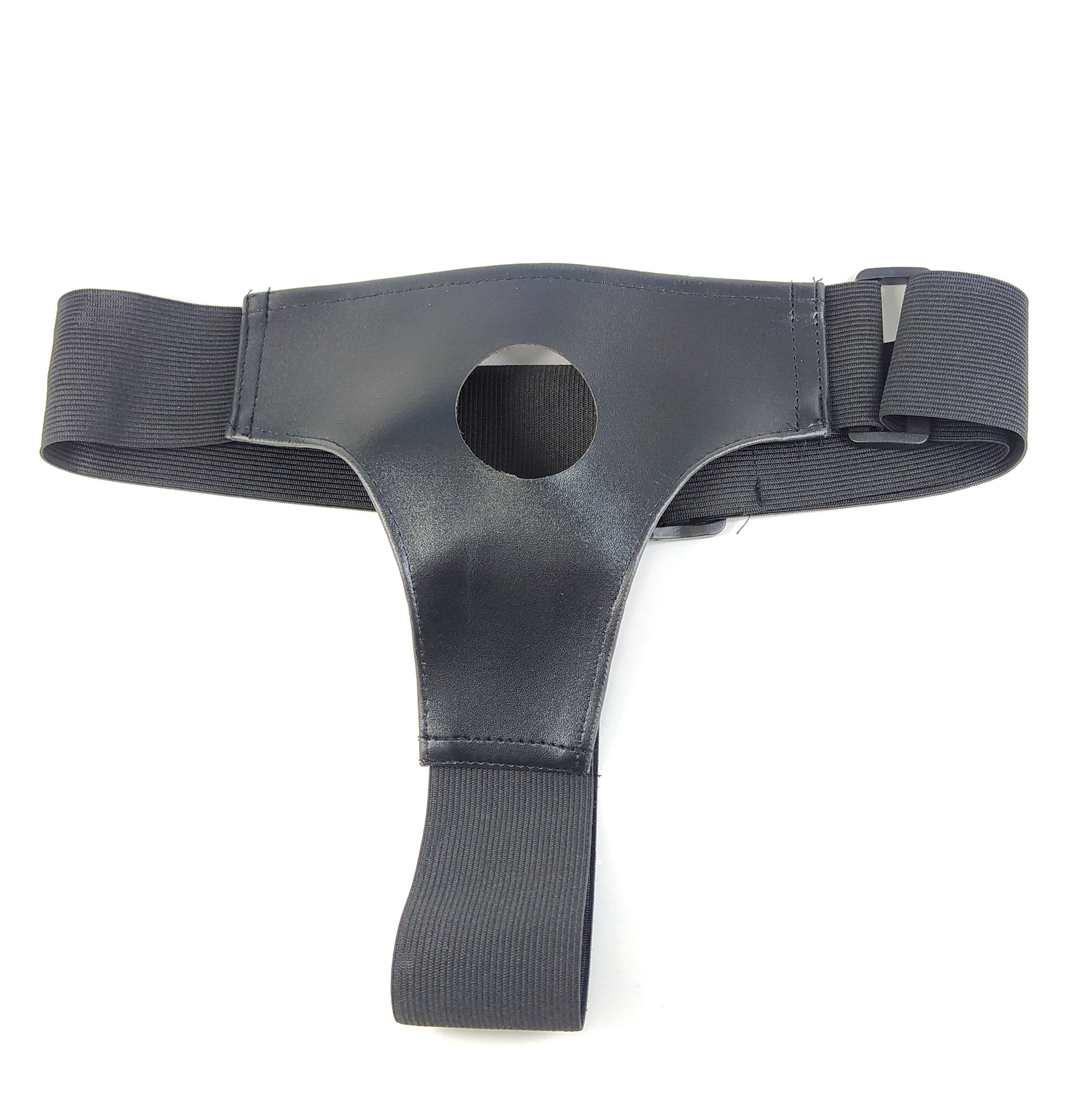 Elastic band wearable with solid hollow artificial dildo men's penis sex products pull-up leather pants