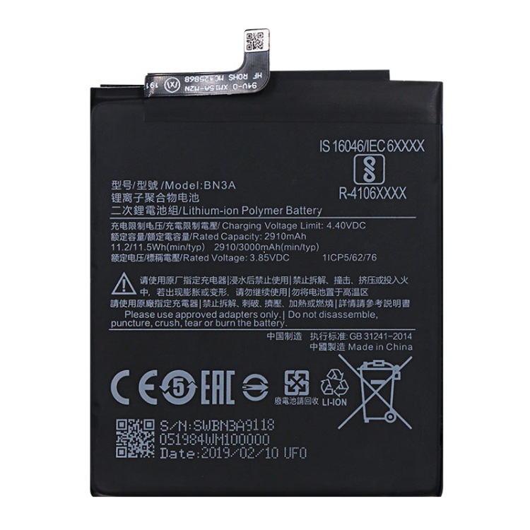 BN3A para Xiaomi Mi Play / Redmi Go 2910mAh Polímero de iones de litio