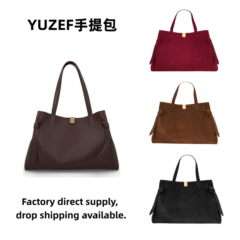 Yuzefi Handbag Tote Bag Frosted Leather Large Capacity New Style Genuine Leather Handbag Casual Work Clothing Crossbody Women's Bag