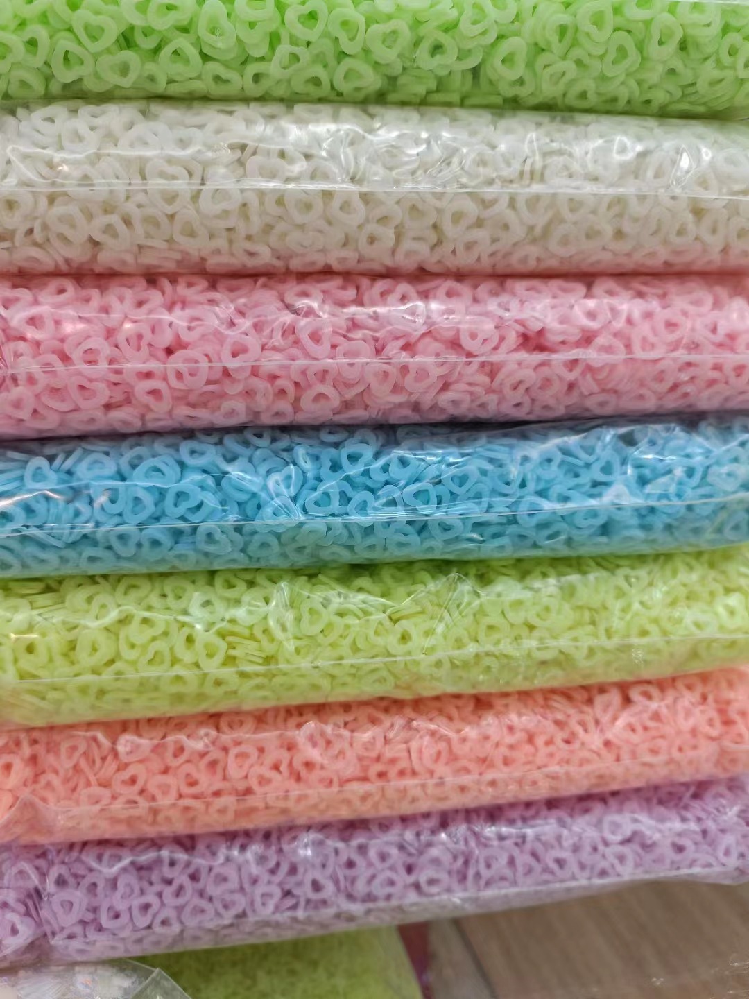 彩色夜光镂空爱心星星软陶切片手工diy 史莱姆填充材料手机壳美容