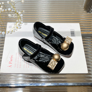 Girls Leather Shoes 2025 Spring and Autumn New Little Girls Fashion Mary Jane Princess Shoes Plaid Soft Sole Children's Shoes