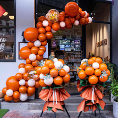 氣球愛馬仕橘色布置店鋪開業活動裝飾場景橙色氣氛櫥窗氣球鏈拱門