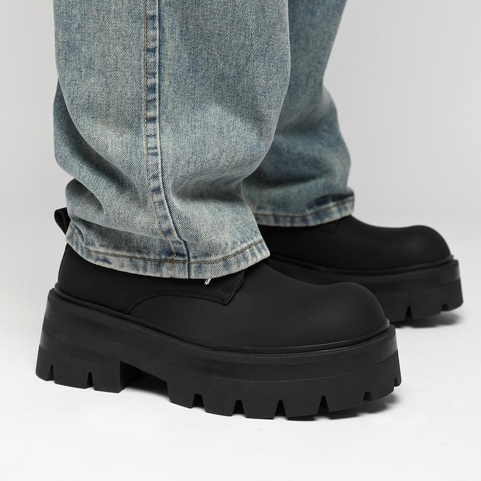 Chaussures en cuir décontractées pour hommes ShoeVault Cleanfit New Fashion Derby style britannique à gros orteil_voghion.com