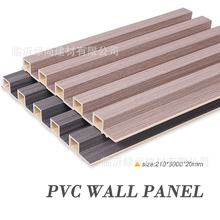 竹木纤维格栅背景墙护墙板吊顶生态长城墙板空心凹凸装饰板木塑板