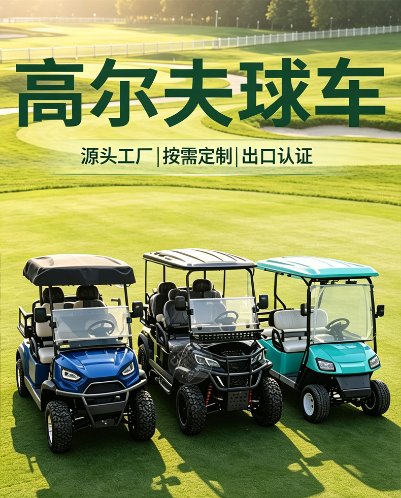 Electric golf cart, tourist attraction sightseeing vehicle, real estate property hotel reception shuttle vehicle, electric sightseeing vehicle