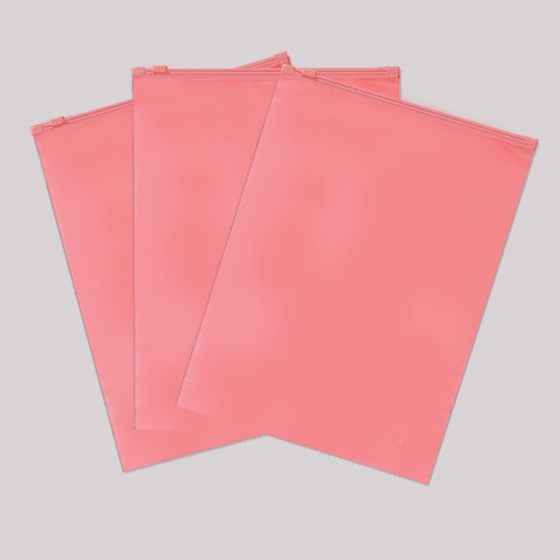 Pink CPE frosted color plastic zipper bag clothing opaque shading packaging bag privacy supplies sub-bag