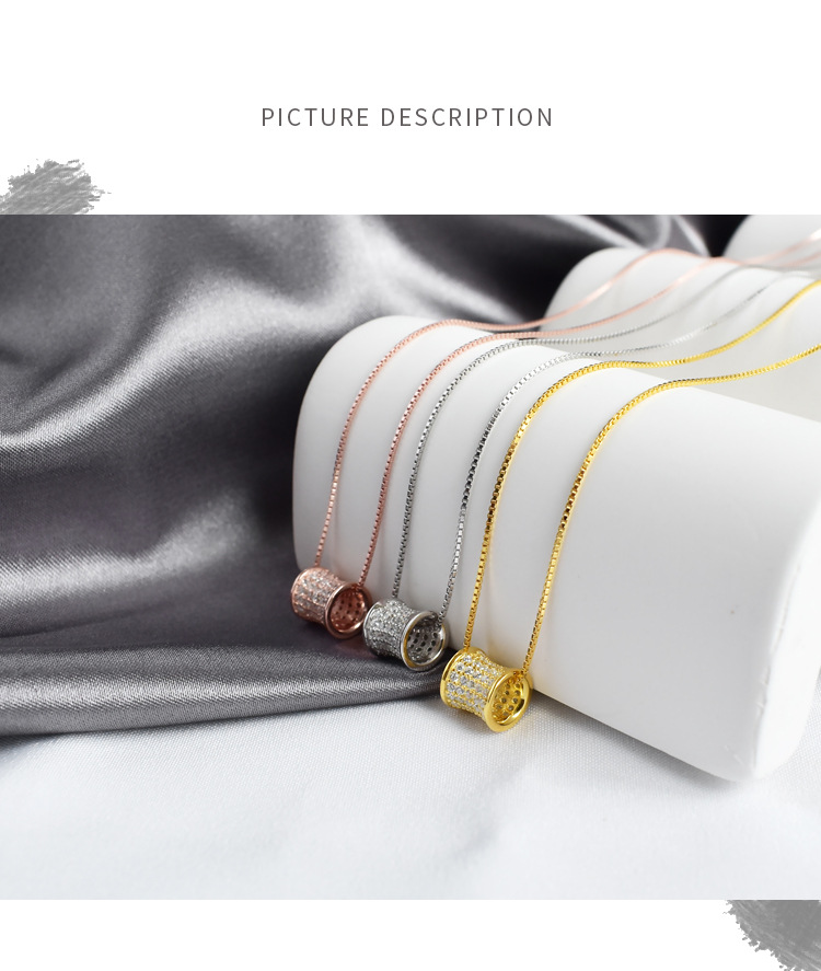 Linglang S925 Sterling Silver Necklace Chain for Women Minimalist Diamond Chain Dainty Silver Pendant Necklace