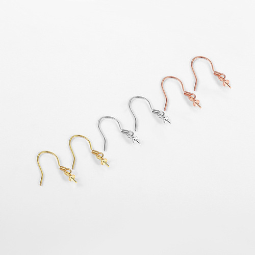 S925 sterling silver pearl ear hook accessories handmade diy semi-finished jade ear hook earrings empty support 3mm manufacturer wholesale