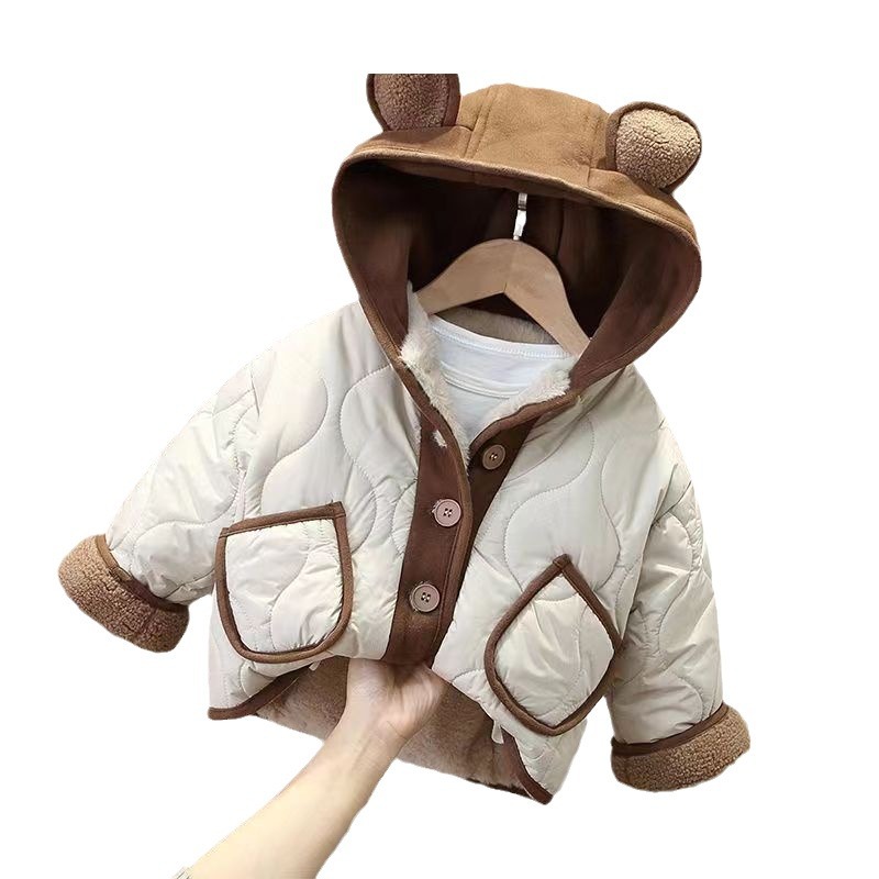 Abrigo acolchado de algodón con forro polar para hombres y mujeres de estilo occidental otoño e invierno abrigo cálido cardigan recién nacido lindo Abrigo acolchado de algodón