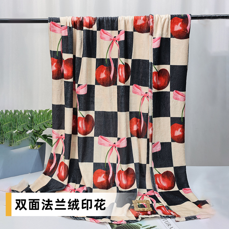 加厚牛奶绒双面印花法兰绒毛毯定制 四季通用卧室沙发毯 午睡盖毯