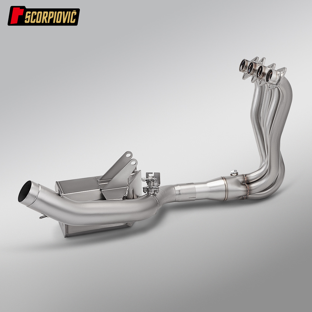 Motorcycle Modification Suitable for Zhang Xue 500Rr Single Swingarm Box Front Exhaust Pipe and Rear Muffler Set
