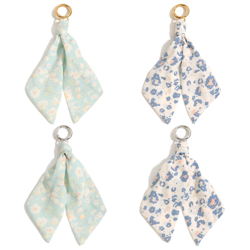 Japanese-style fresh and delicate speckled print fabric ribbon keychain, niche aesthetic scarf pendant, bag accessory Japanese-style fresh and delicate speckled print fabric ribbon keychain, niche aesthetic scarf pendant, bag accessory