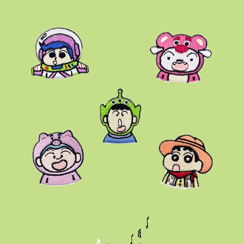 Компьютерная вышивка, милый мультяшный Xiaoxin, тканевая нашивка, вышивка, аксессуары для детской одежды, нашивка для украшения обуви, готовый запас