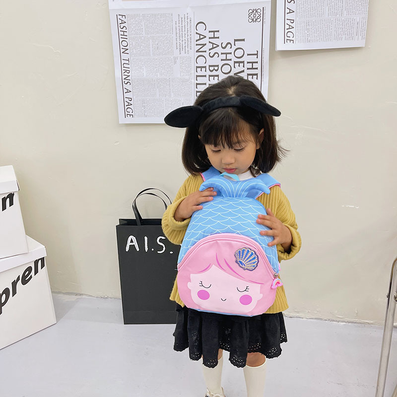 Nueva sirena mochila infantil niñas jardín de infantes lindas mochila de aire extranjero mochila de bocadillos de bebé transfronterizo