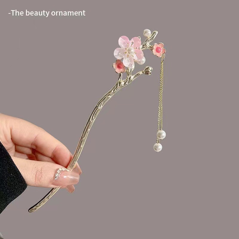 Horquilla de flores horquilla de pelo de plato chino de alta calidad horquilla de cheongsam con tocado de Hanfu