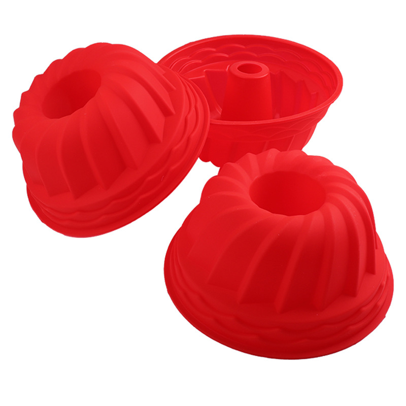 9 pulgadas Savarin silicona moldes de silicona en forma de calabaza espiral qifeng gran coco hoffmouse pan matriz de horneado