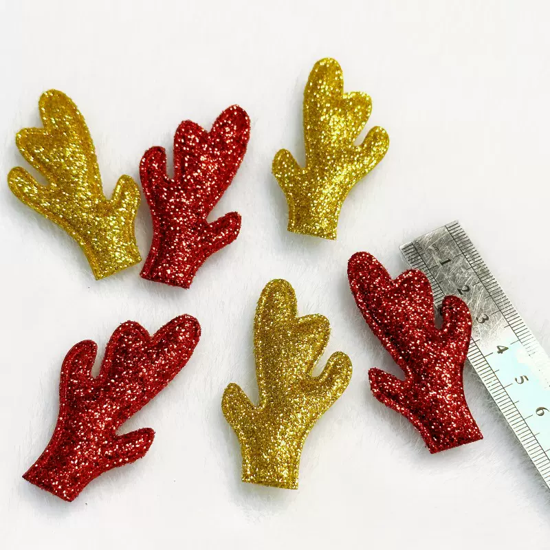 厂家批发超声波压花双面金粉龙角 儿童BB夹发箍配件 饰品配件