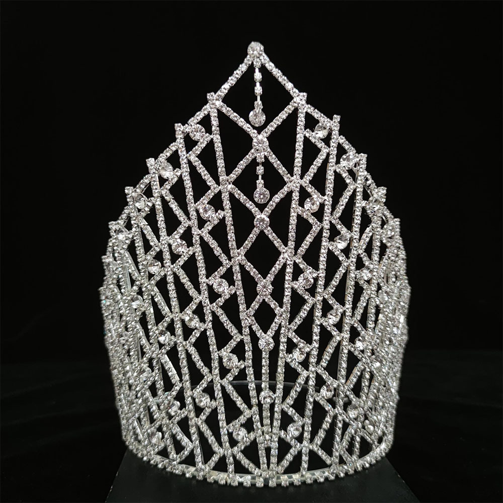 Europeo y americano caliente-venta nupcial corona tocado Comercio exterior joyería simple lujo gota de agua rhinestone belleza selección gran corona