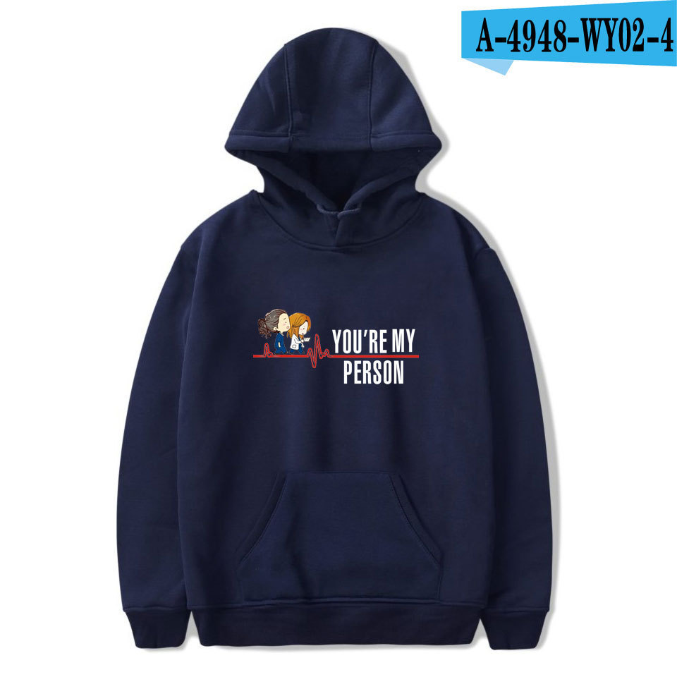 Dó drama americano insignia doctor Grey's trendyy Grey's Anatomy sudadera con capucha y cuello redondo ropa de invierno con capucha para hombres y mujeres
