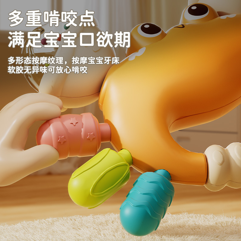 新生児のおもちゃの鈴の歯のゴムの手のカニの赤ちゃんのおもちゃの砂のハンマーは0から6ヶ月の赤ちゃんのおもちゃのカニをかじります。|undefined