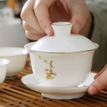 羊脂玉白瓷茶壶景德镇青花瓷茶具玻璃壶泡茶器盖碗杯子批发抖音厂