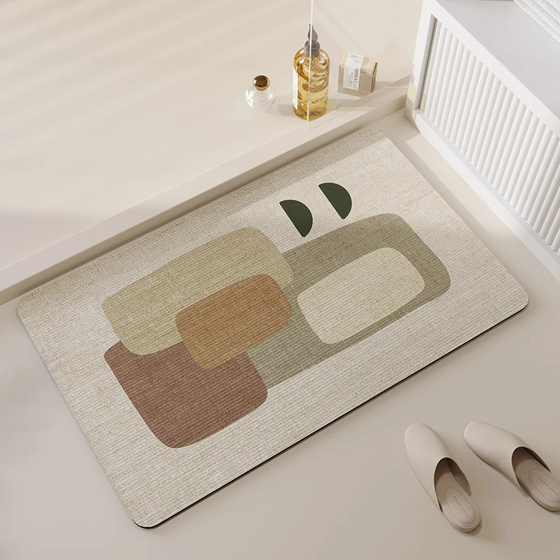 Alfombra Absorbente Antideslizante de Tierra de Diatomeas para Baño, Estilo Wabi-Sabi, Alfombra de Entrada para Inodoro, Alfombra para Pies de Baño